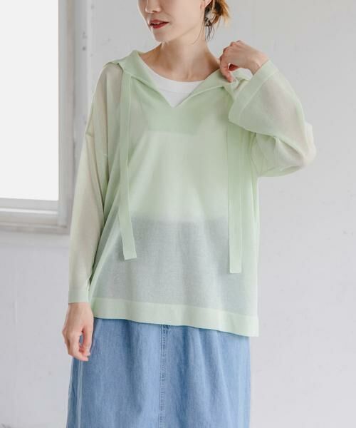 URBAN RESEARCH DOORS / アーバンリサーチ ドアーズ その他トップス | FORK&SPOON　セーラーカラーシアーニットプルオーバー | 詳細2