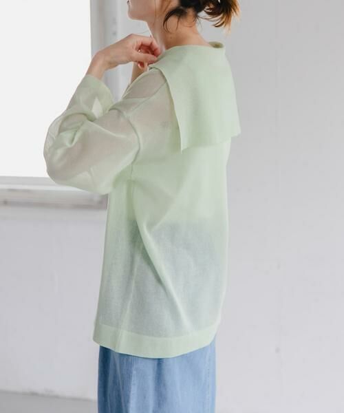 URBAN RESEARCH DOORS / アーバンリサーチ ドアーズ その他トップス | FORK&SPOON　セーラーカラーシアーニットプルオーバー | 詳細4