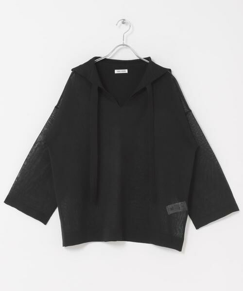 URBAN RESEARCH DOORS / アーバンリサーチ ドアーズ その他トップス | FORK&SPOON　セーラーカラーシアーニットプルオーバー（ブラック）