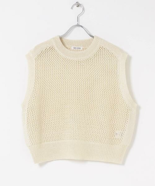 URBAN RESEARCH DOORS / アーバンリサーチ ドアーズ ベスト | FORK&SPOON　ペーパーメッシュニットベスト（アイボリー）