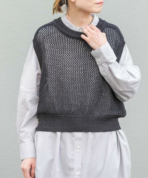 URBAN RESEARCH DOORS / アーバンリサーチ ドアーズ ベスト | FORK&SPOON　ペーパーメッシュニットベスト | 詳細6
