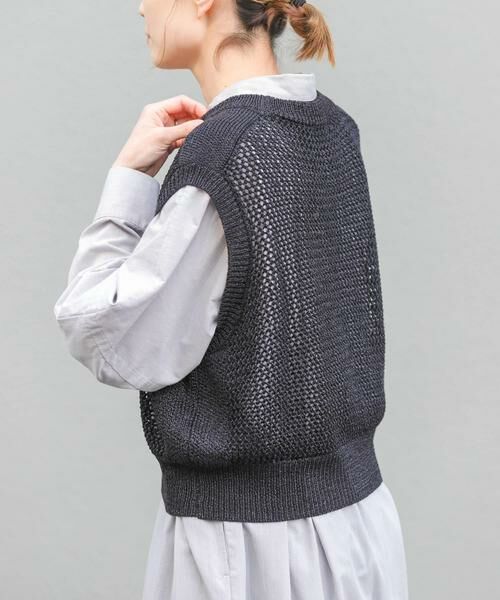 URBAN RESEARCH DOORS / アーバンリサーチ ドアーズ ベスト | FORK&SPOON　ペーパーメッシュニットベスト | 詳細8