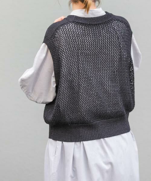 URBAN RESEARCH DOORS / アーバンリサーチ ドアーズ ベスト | FORK&SPOON　ペーパーメッシュニットベスト | 詳細9