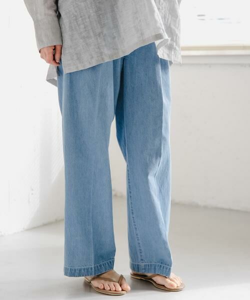 URBAN RESEARCH DOORS / アーバンリサーチ ドアーズ デニムパンツ | FORK&SPOON　綿麻デニムパンツ（ブルー系その他）