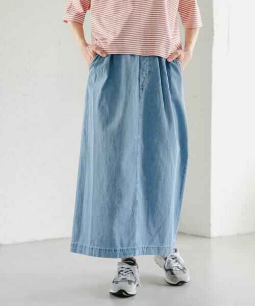 URBAN RESEARCH DOORS / アーバンリサーチ ドアーズ スカート | FORK&SPOON　綿麻デニムスカート | 詳細1