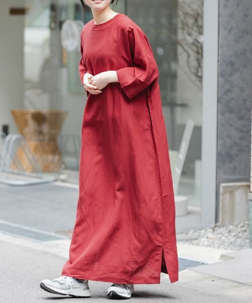 URBAN RESEARCH DOORS / アーバンリサーチ ドアーズ ワンピース | 『一部WEB限定カラー』FORK&SPOON　リネン混プルオーバーワンピース（レッド）