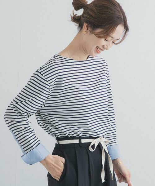 URBAN RESEARCH DOORS / アーバンリサーチ ドアーズ Tシャツ | カフスドッキングボーダープルオーバー | 詳細18