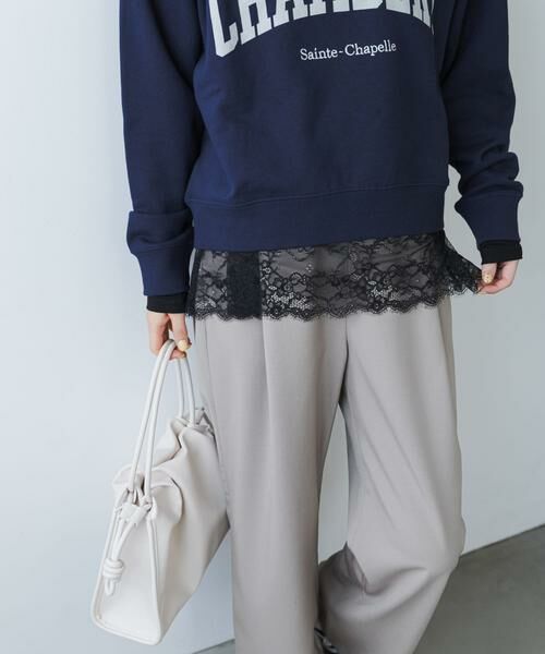 URBAN RESEARCH DOORS / アーバンリサーチ ドアーズ Tシャツ | レースドッキングカットソー | 詳細13