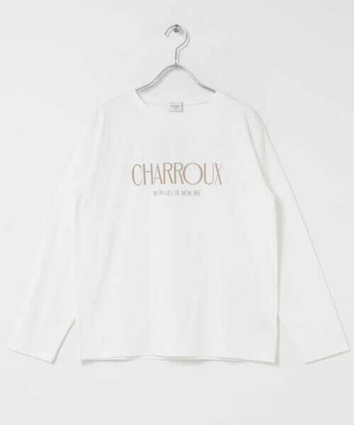 URBAN RESEARCH DOORS / アーバンリサーチ ドアーズ Tシャツ | ロゴプリントロングスリーブTシャツ（オフホワイト）