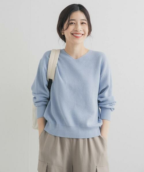 URBAN RESEARCH DOORS / アーバンリサーチ ドアーズ ニット・セーター | コットン畦Vネックニット | 詳細5