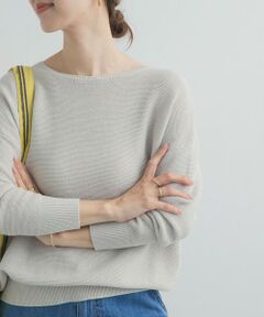 URBAN RESEARCH DOORS / アーバンリサーチ ドアーズ ニット・セーター | コットンボートネックガーターKNIT