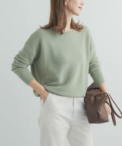 URBAN RESEARCH DOORS / アーバンリサーチ ドアーズ ニット・セーター | コットンボートネックガーターKNIT | 詳細4