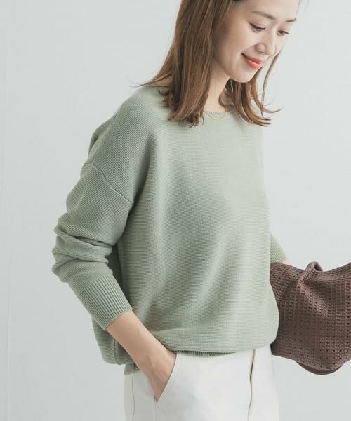 URBAN RESEARCH DOORS / アーバンリサーチ ドアーズ ニット・セーター | コットンボートネックガーターKNIT | 詳細5