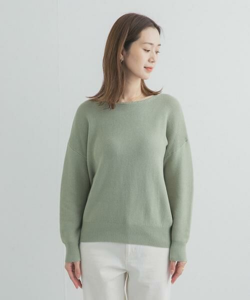 URBAN RESEARCH DOORS / アーバンリサーチ ドアーズ ニット・セーター | コットンボートネックガーターKNIT | 詳細7