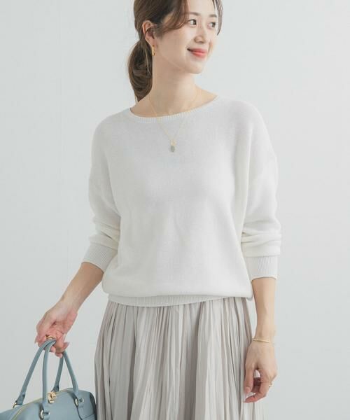 URBAN RESEARCH DOORS / アーバンリサーチ ドアーズ ニット・セーター | コットンボートネックガーターKNIT | 詳細13