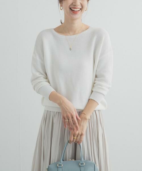 URBAN RESEARCH DOORS / アーバンリサーチ ドアーズ ニット・セーター | コットンボートネックガーターKNIT | 詳細17