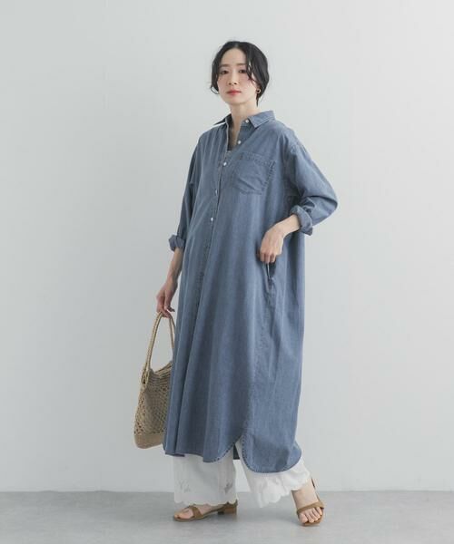 URBAN RESEARCH DOORS / アーバンリサーチ ドアーズ ワンピース | ライトコットンデニムシャツワンピース | 詳細22