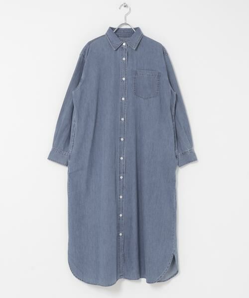 URBAN RESEARCH DOORS / アーバンリサーチ ドアーズ ワンピース | ライトコットンデニムシャツワンピース（ライトインディゴブル）