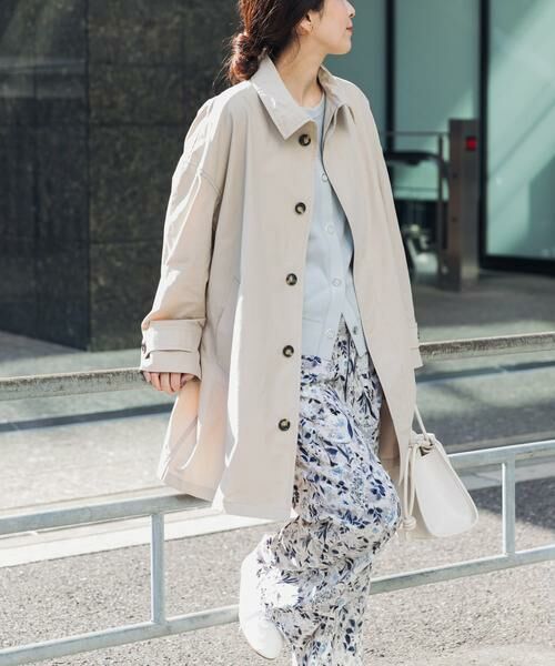 URBAN RESEARCH DOORS / アーバンリサーチ ドアーズ ステンカラーコート | 『撥水』スタンドミドルコート（ライトベージュ）