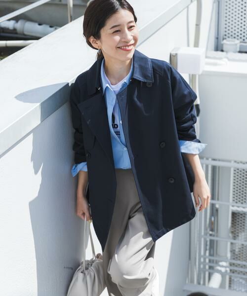 URBAN RESEARCH DOORS / アーバンリサーチ ドアーズ トレンチコート | 撥水ショートトレンチ（ネイビー）