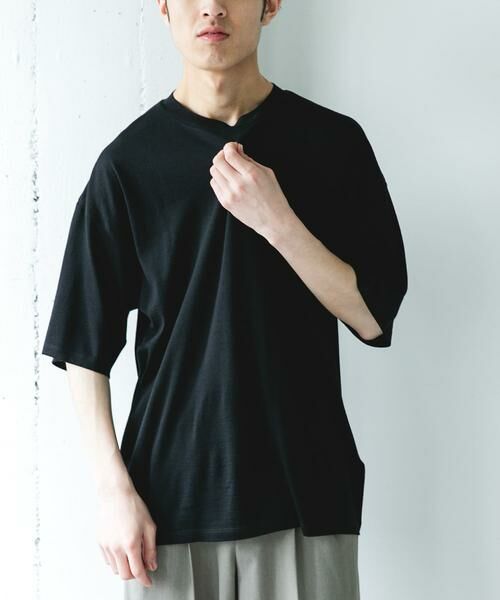 URBAN RESEARCH DOORS / アーバンリサーチ ドアーズ Tシャツ | PURE WOOL クルーネックショートスリーブTシャツ | 詳細3
