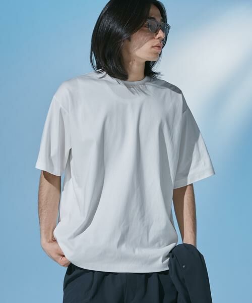 URBAN RESEARCH DOORS / アーバンリサーチ ドアーズ Tシャツ | 『UR TECH』 サマシェア クルーネックTシャツ（ホワイト）