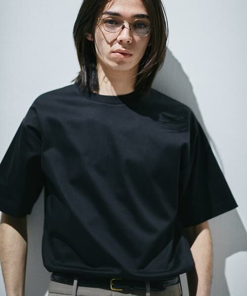 URBAN RESEARCH DOORS / アーバンリサーチ ドアーズ Tシャツ | 『UR TECH』 サマシェア クルーネックTシャツ（ブラック）