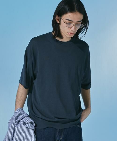 URBAN RESEARCH DOORS / アーバンリサーチ ドアーズ ニット・セーター | 『UR TECH』サマシェア クルーネックニット（ネイビー）