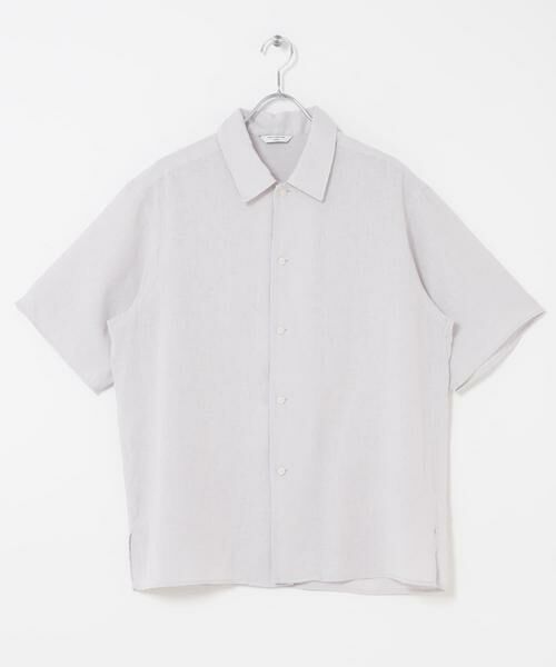 URBAN RESEARCH DOORS / アーバンリサーチ ドアーズ シャツ・ブラウス | カバーリングリネン キャンプカラーシャツ（ライトグレー）