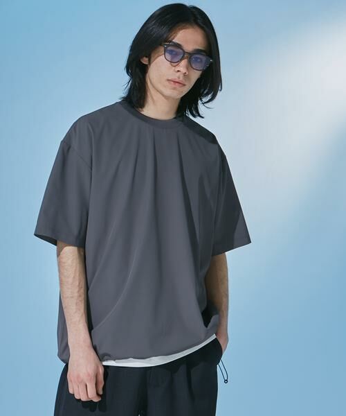 URBAN RESEARCH DOORS / アーバンリサーチ ドアーズ Tシャツ | 『UR TECH』サマシェア ショートスリーブプルオーバー（グレー）