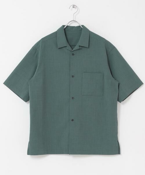 URBAN RESEARCH DOORS / アーバンリサーチ ドアーズ シャツ・ブラウス | クイックドライ オープンカラーショートスリーブシャツ（グリーン）