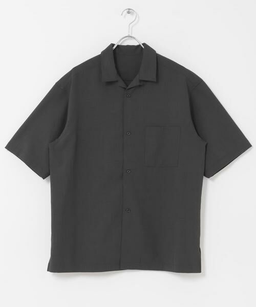 URBAN RESEARCH DOORS / アーバンリサーチ ドアーズ シャツ・ブラウス | クイックドライ オープンカラーショートスリーブシャツ（チャコールグレー）