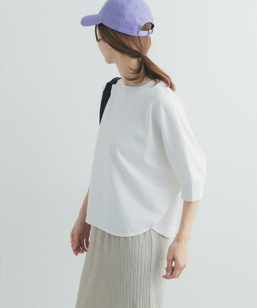 URBAN RESEARCH DOORS / アーバンリサーチ ドアーズ Tシャツ | ニットドッキングドルマン プルオーバー（オフホワイト）