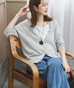 URBAN RESEARCH DOORS / アーバンリサーチ ドアーズ カーディガン・ボレロ | リネンVネックカーディガン