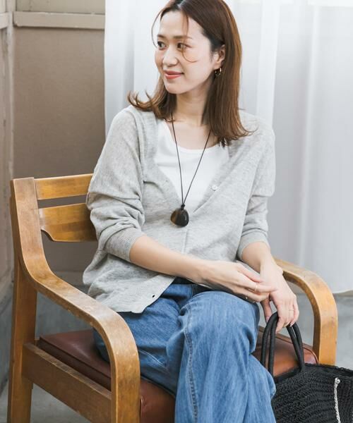 URBAN RESEARCH DOORS / アーバンリサーチ ドアーズ カーディガン・ボレロ | リネンVネックカーディガン | 詳細1