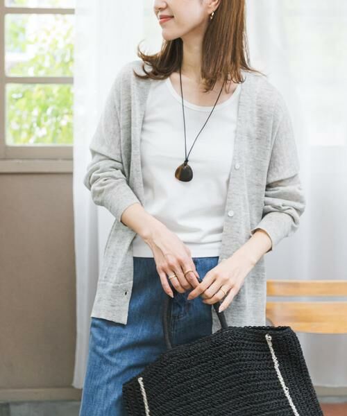 URBAN RESEARCH DOORS / アーバンリサーチ ドアーズ カーディガン・ボレロ | リネンVネックカーディガン | 詳細2
