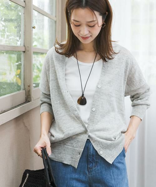 URBAN RESEARCH DOORS / アーバンリサーチ ドアーズ カーディガン・ボレロ | リネンVネックカーディガン | 詳細3
