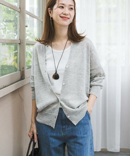 URBAN RESEARCH DOORS / アーバンリサーチ ドアーズ カーディガン・ボレロ | リネンVネックカーディガン | 詳細4
