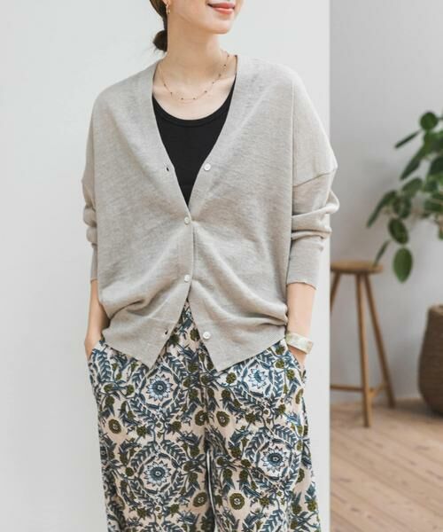 URBAN RESEARCH DOORS / アーバンリサーチ ドアーズ カーディガン・ボレロ | リネンVネックカーディガン | 詳細10