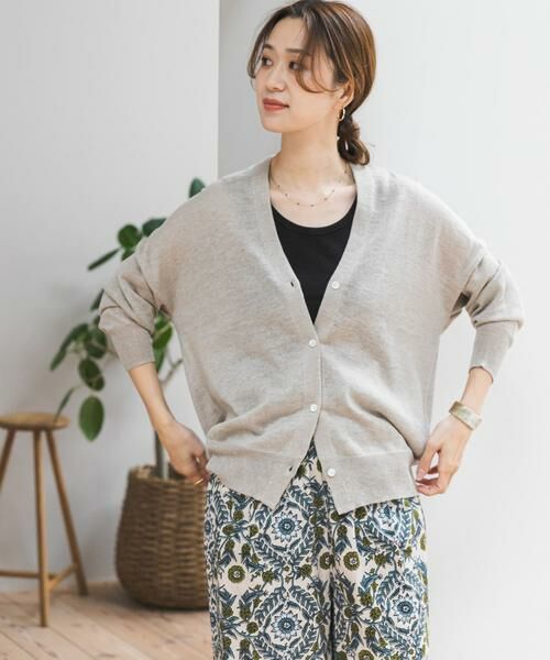 URBAN RESEARCH DOORS / アーバンリサーチ ドアーズ カーディガン・ボレロ | リネンVネックカーディガン | 詳細14