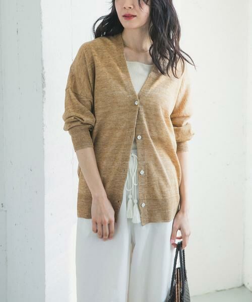 URBAN RESEARCH DOORS / アーバンリサーチ ドアーズ カーディガン・ボレロ | リネンVネックカーディガン | 詳細24