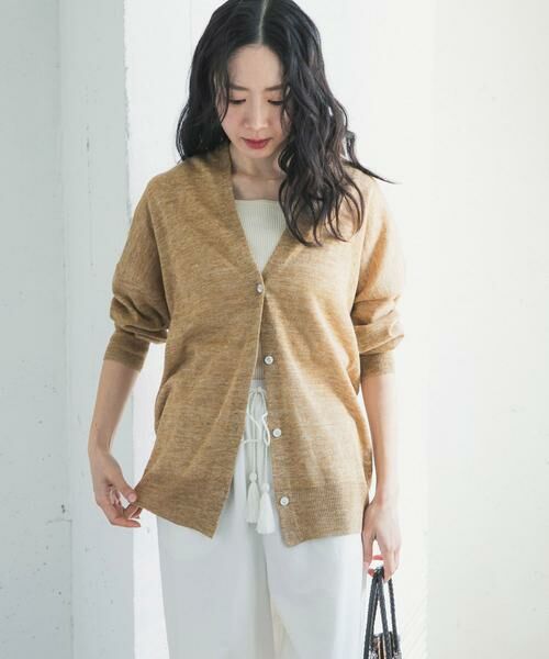 URBAN RESEARCH DOORS / アーバンリサーチ ドアーズ カーディガン・ボレロ | リネンVネックカーディガン | 詳細25