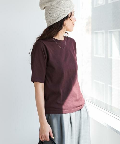 URBAN RESEARCH DOORS / アーバンリサーチ ドアーズ Tシャツ | 『UR TECH』サマシェアニットハーフスリーブプルオーバー（ブラウン）