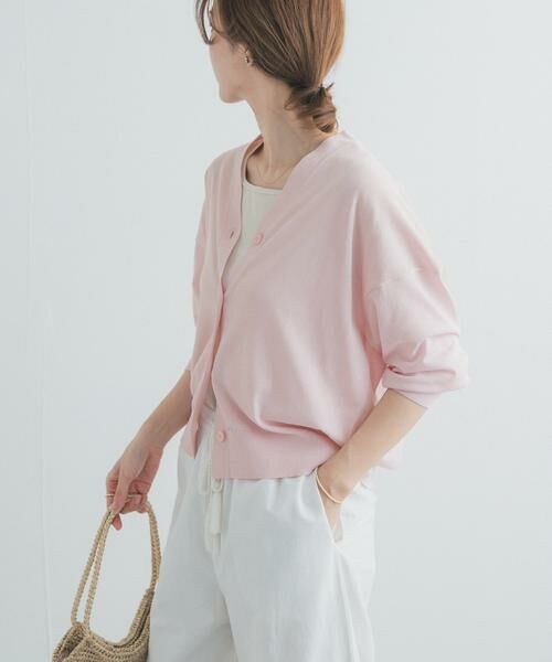 URBAN RESEARCH DOORS / アーバンリサーチ ドアーズ カーディガン・ボレロ | 『UR TECH』サマシェアニットカーディガン（ピンク）