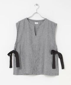 URBAN RESEARCH DOORS / アーバンリサーチ ドアーズ ベスト | ヘリンボーンリネンサイドリボンベスト