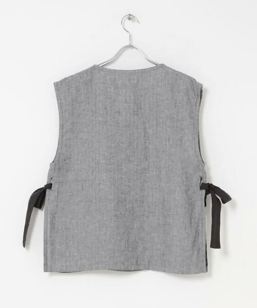URBAN RESEARCH DOORS / アーバンリサーチ ドアーズ ベスト | ヘリンボーンリネンサイドリボンベスト | 詳細3