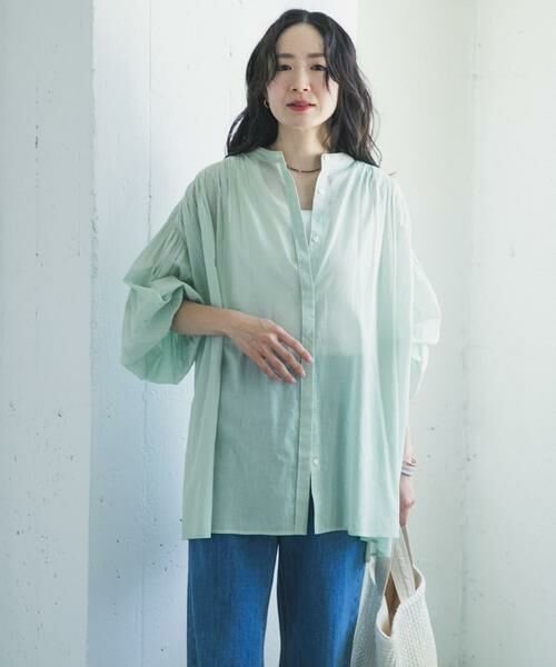 URBAN RESEARCH DOORS / アーバンリサーチ ドアーズ シャツ・ブラウス | コットンボイルギャザーブラウス | 詳細10