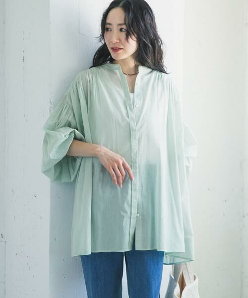URBAN RESEARCH DOORS / アーバンリサーチ ドアーズ シャツ・ブラウス | コットンボイルギャザーブラウス | 詳細11