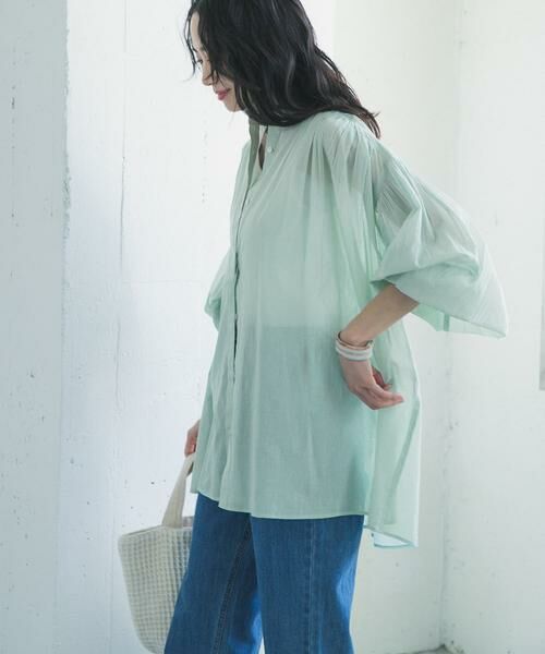 URBAN RESEARCH DOORS / アーバンリサーチ ドアーズ シャツ・ブラウス | コットンボイルギャザーブラウス | 詳細12