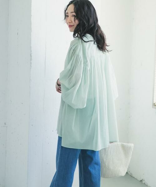 URBAN RESEARCH DOORS / アーバンリサーチ ドアーズ シャツ・ブラウス | コットンボイルギャザーブラウス | 詳細13